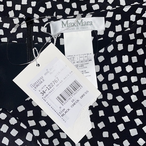 MaxMara Ercole Black Check Dress SZ 10 NWT - Picture 5 of 5